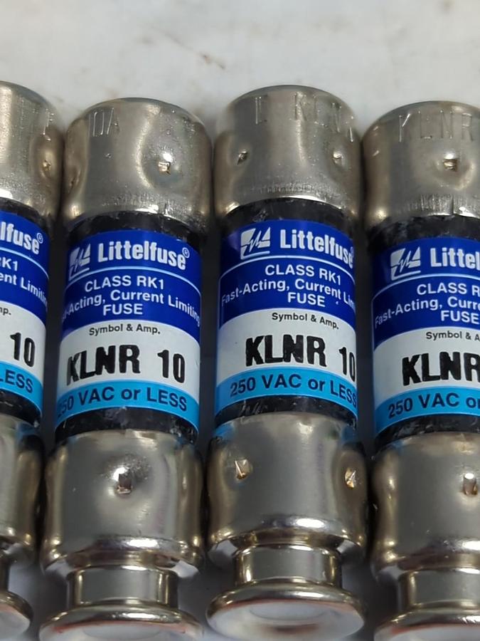 LITTELFUSE,KLNR10,FAST ACTING 10 AMP FUSES BOX OF 10 NOS
