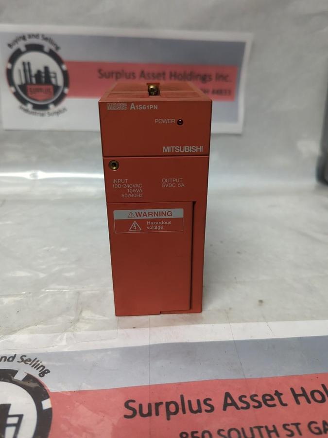 Used MITSUBISHI,A1S61PN,POWER SUPPLY UNIT 100-240VAC PRE-OWNED
