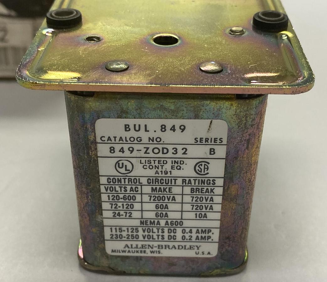 ALLEN BRADLEY,849-ZOD32,SERIES B PNEUMATIC TIME DELAY RELAY NOS
