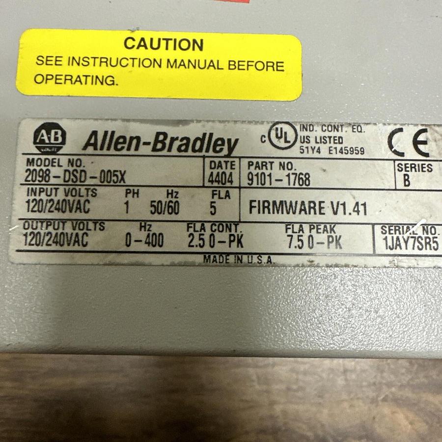 Used Allen Bradley,2098-DSD-005X,Ultra 3000i
