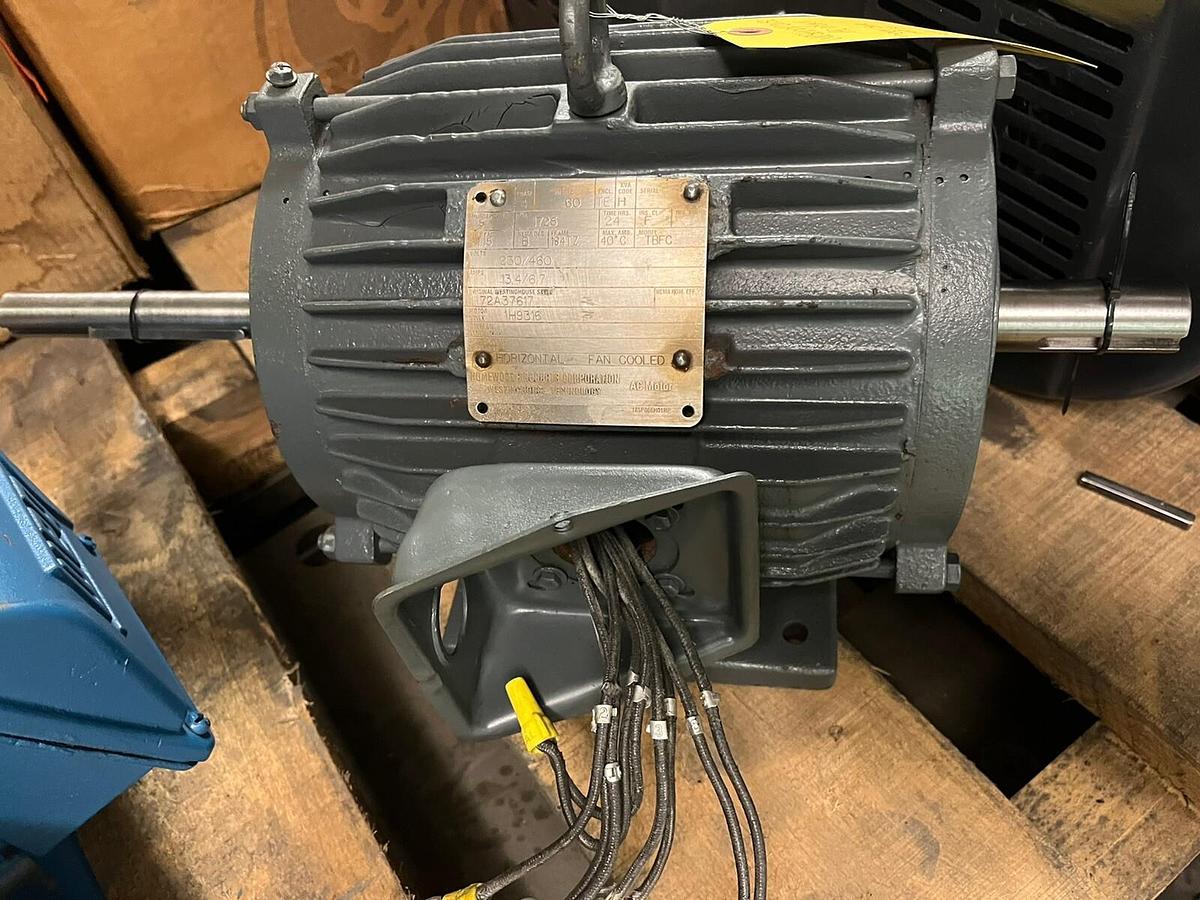 Used Westinghouse,1H9316,DUAL SHAFT MOTOR 5HP 1725RPM 3PH 230/460V 184TZ