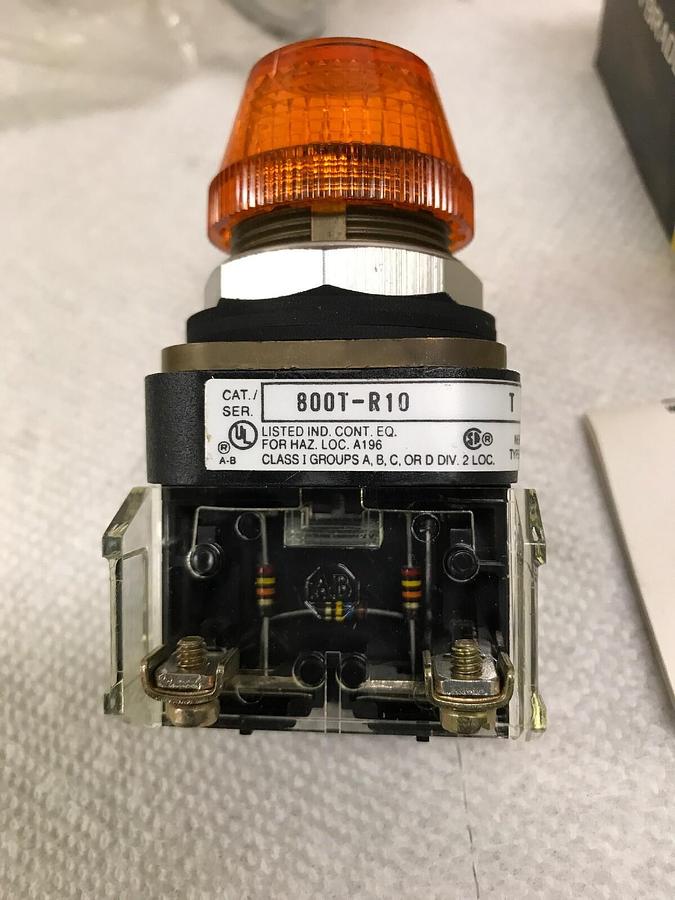 Allen Bradley,800T-R10A,Amber Lens Pilot Light