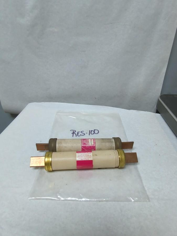 COOPER BUSSMANN,RES-100,SUPER-LAG RENEWABLE 100 AMP FUSE LOT OF 2 PRE-OWNED