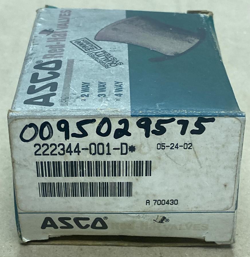 Asco,222344-001-D,Solenoid Valve Coil 110/120V 50/60Hz NOS