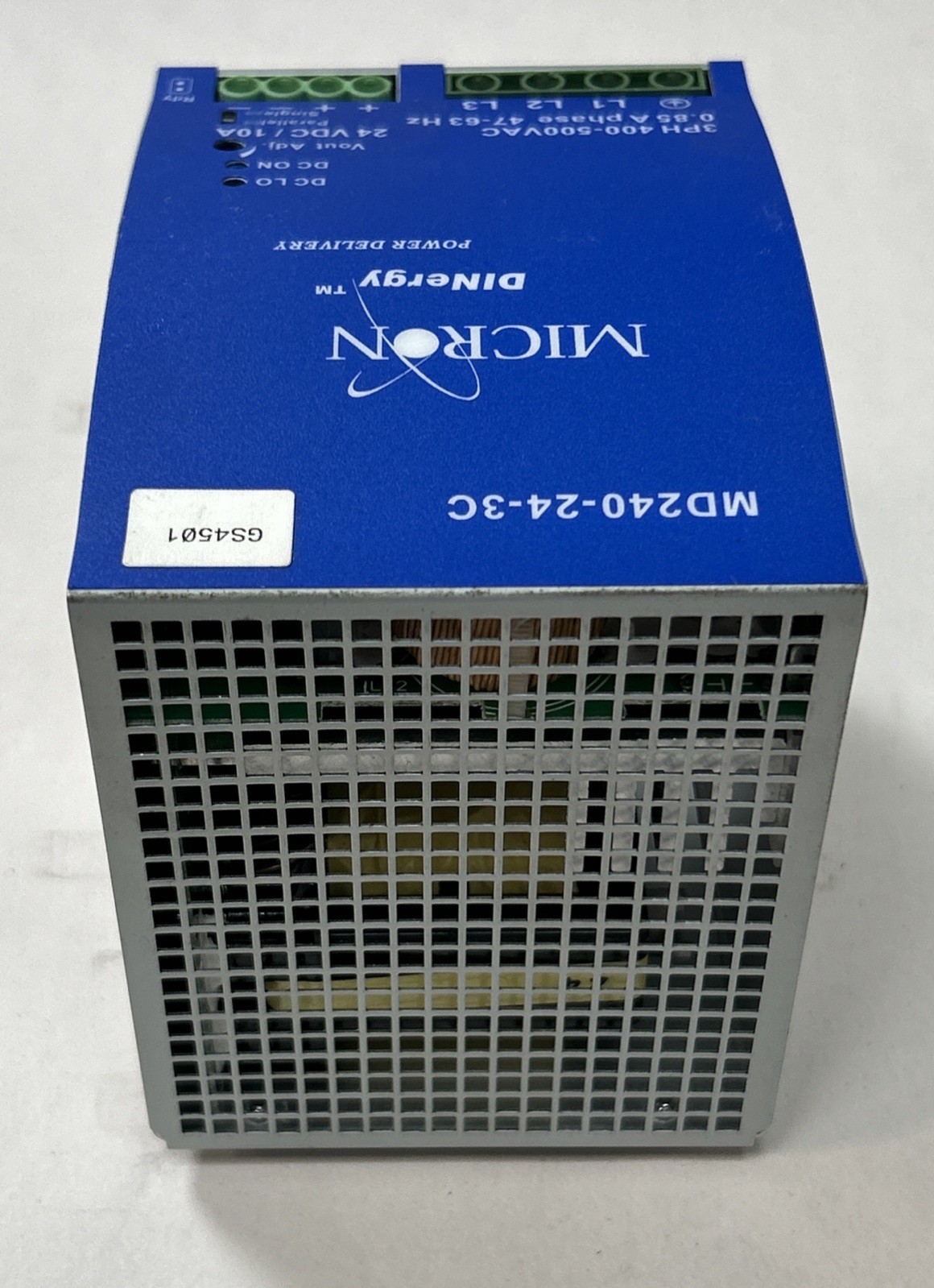 Used MICRON,MD240-24-3C,DINERY POWER SUPPLY 24VDC 10A