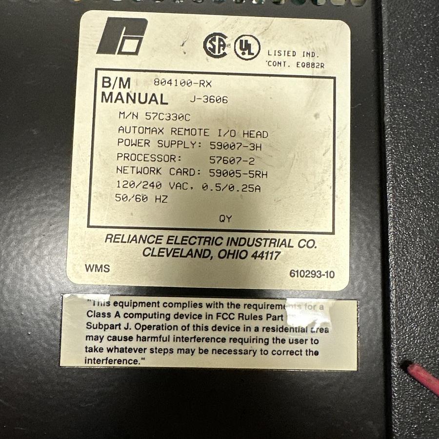 Used Reliance,57C330C,AutoMax Remote I/O Head