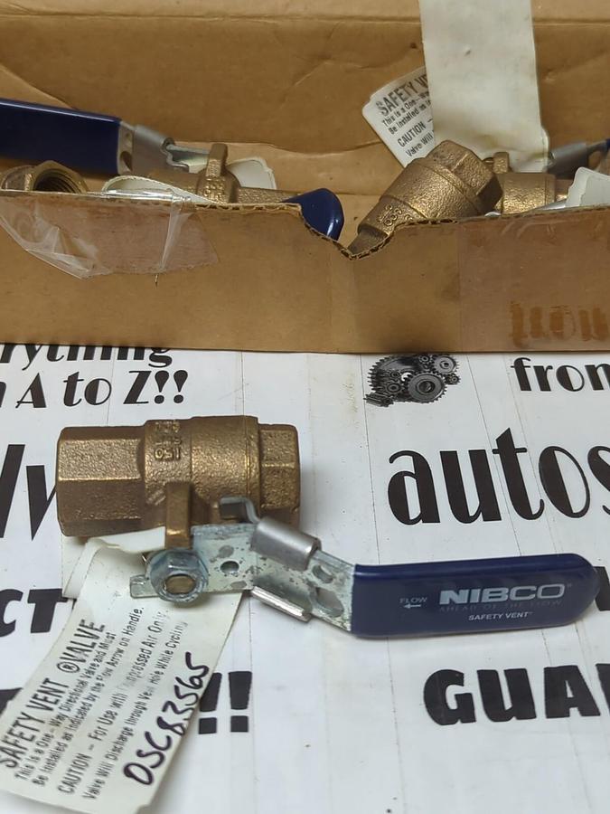 NIBCO,T-585-70-SV,1/2 INCH THREADED SAFETY VENT VALVE W/ LOCKING HANDLE BOX OF 6