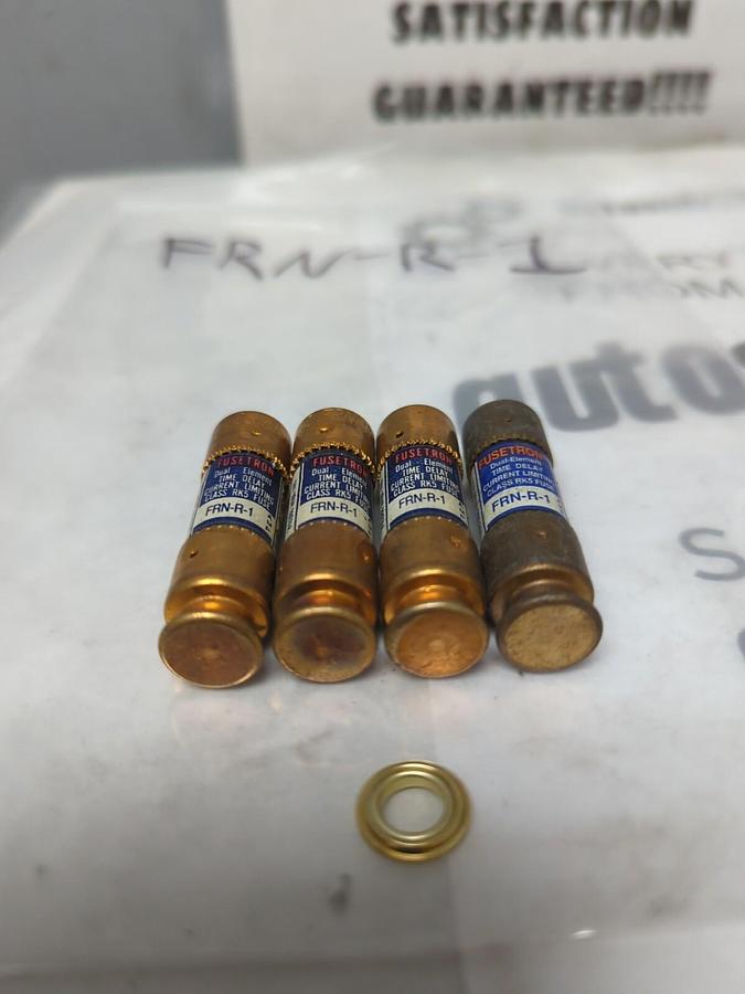 COOPER BUSSMANN,FRN-R-1,FUSETRON 1 AMP FUSES LOT OF 4 NOS