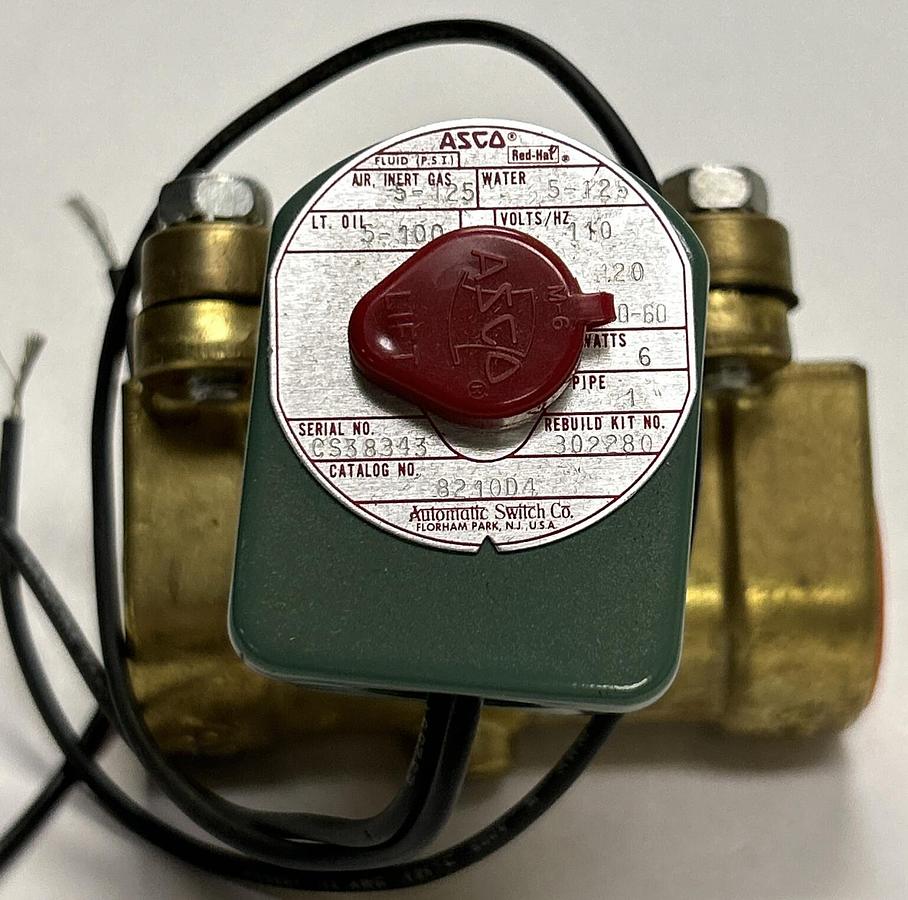 ASCO,8210D4,SOLENOID VALVE 1 INCH PIPE 110/120V NOS