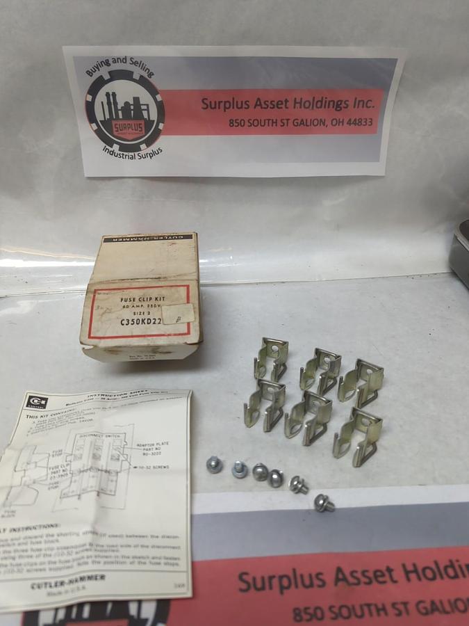 CUTLER-HAMMER,C350KD22,FUSE CLIP KIT 60 AMP 250V SIZE 2 NOS