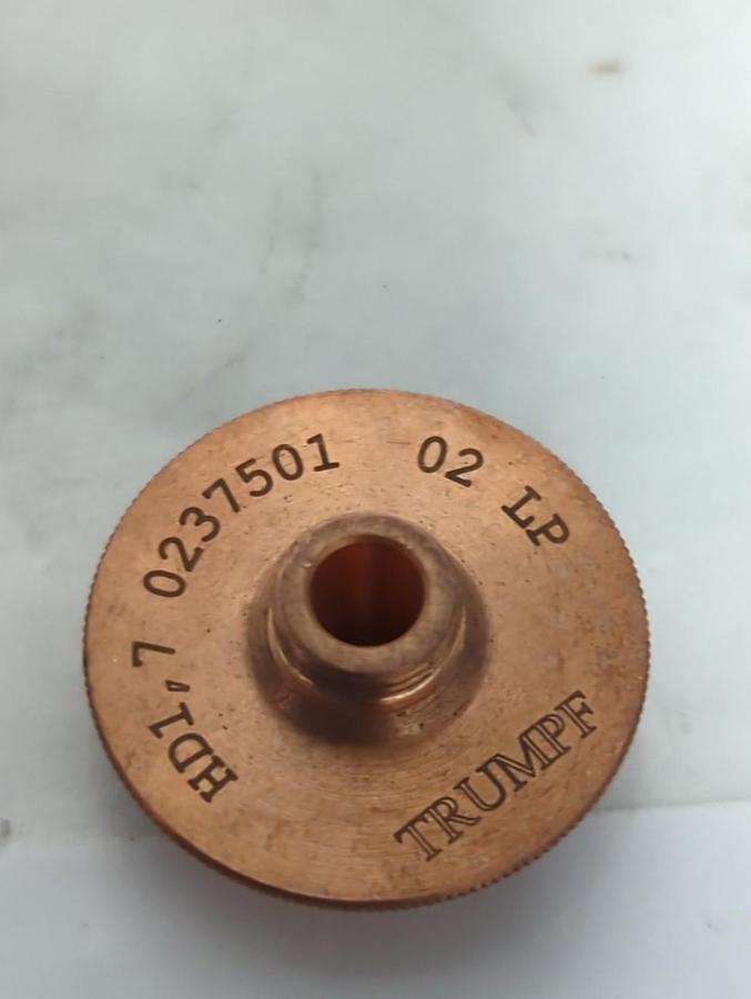 Used TRUMPF,0237501,CHROME PLATED LASER MACHINE NOZZLE 1.7MM/M8/ECE LOT OF 12