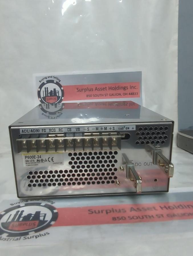 Used COSEL,P600E-24,POWER SUPPLY 24V 27A PRE-OWNED