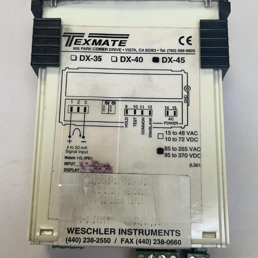 Used TEXMATE,DX-45,PANEL METER