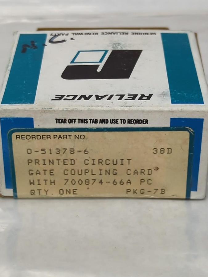 RELIANCE ELECTRIC,0-51378-6,PRINTED CIRCUIT GATE COUPLING CARD NOS