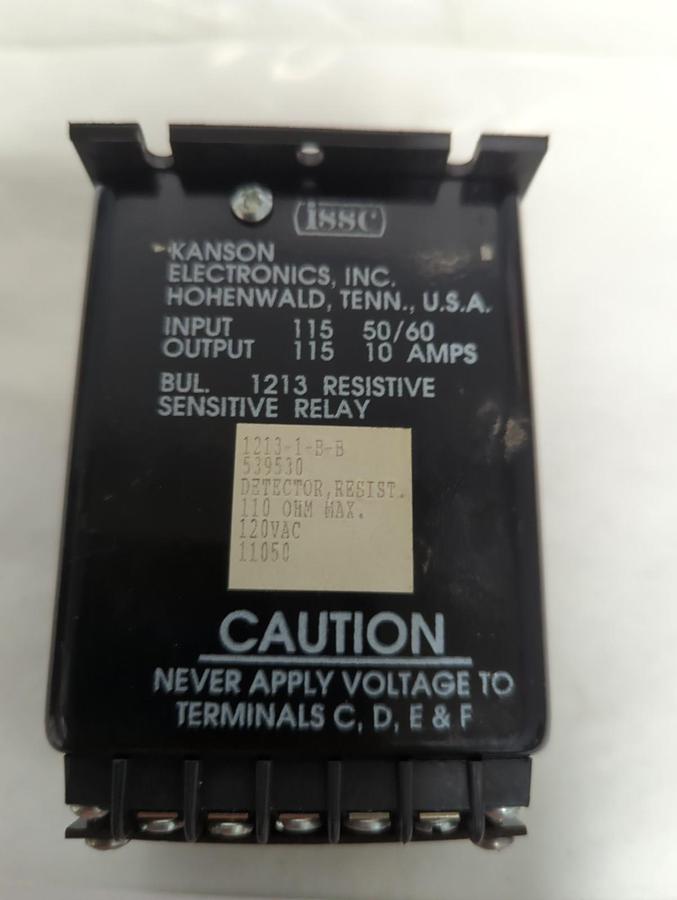 Used KANSON,1213,RESISTIVE SENSITIVE RELAY PRE-OWNED