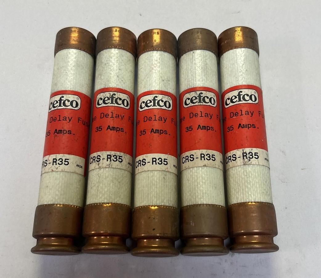 Used CEFCO,CRS-R35,TIME DELAY FUSE 35A 600V LOT OF 5