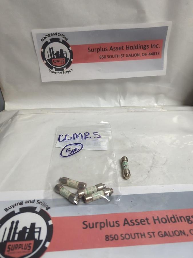 Used LITTELFUSE,CCMR5,CLASS CC 5 AMP FUSE LOT OF 5 PRE-OWNED