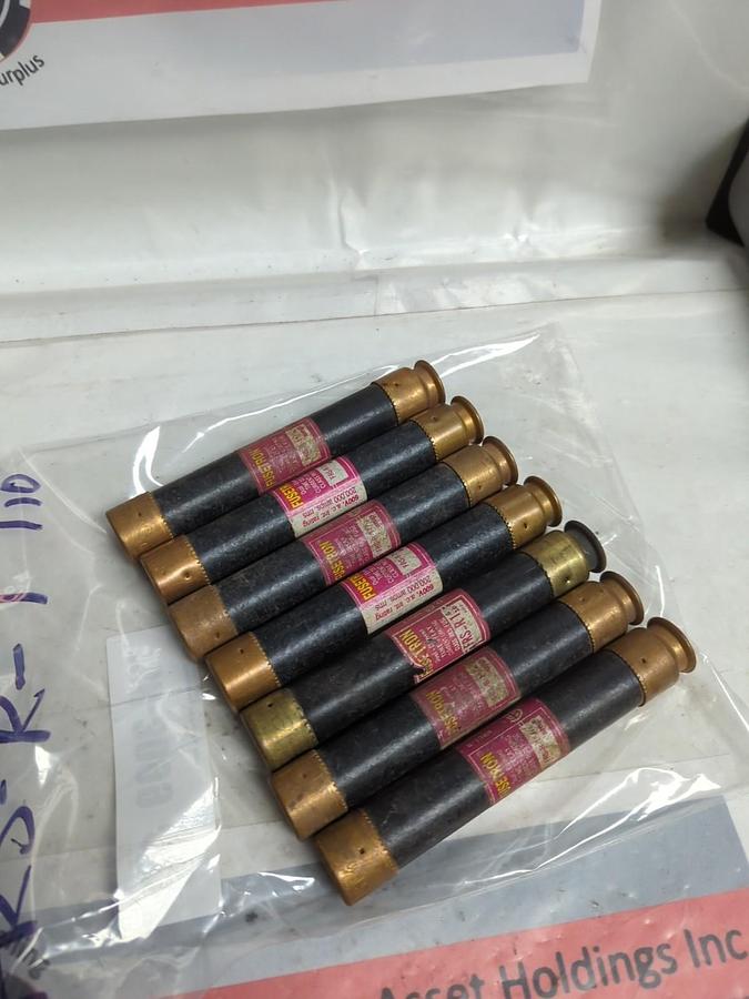 Used COOPER BUSSMANN,FRS-R-1-6/10,FUSETRON 1-6/10 AMP FUSE LOT OF 7 PRE-OWNED