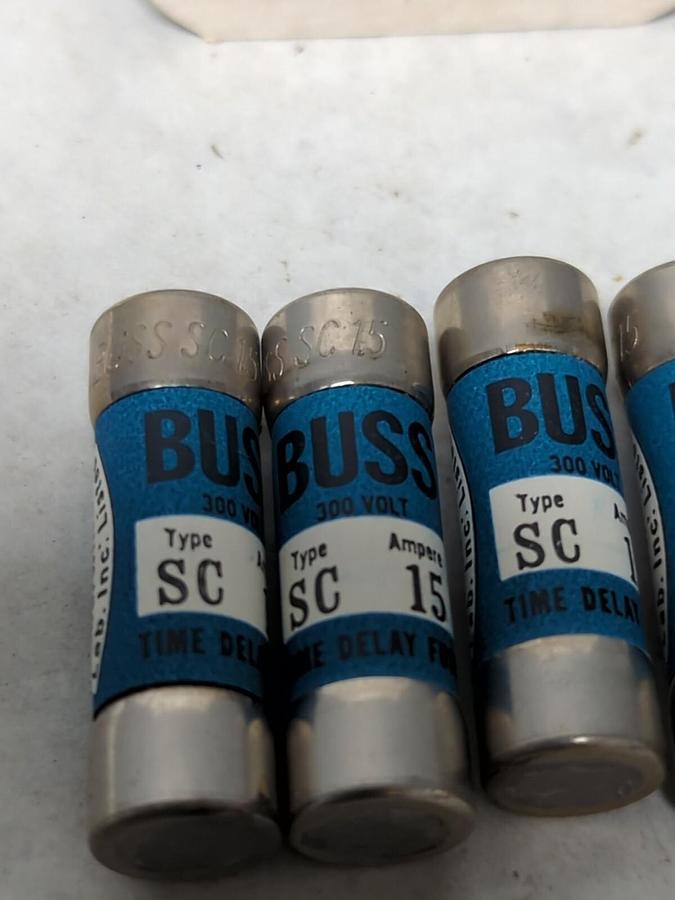 COOPER BUSSMANN,SC-15,TIME-DELAY 15 AMP FUSES BOX OF 4 NOS