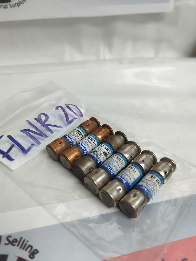 Used LITTELFUSE,FLNR20,TIME-DELAY 20 AMP FUSE LOT OF 6 PRE-OWNED