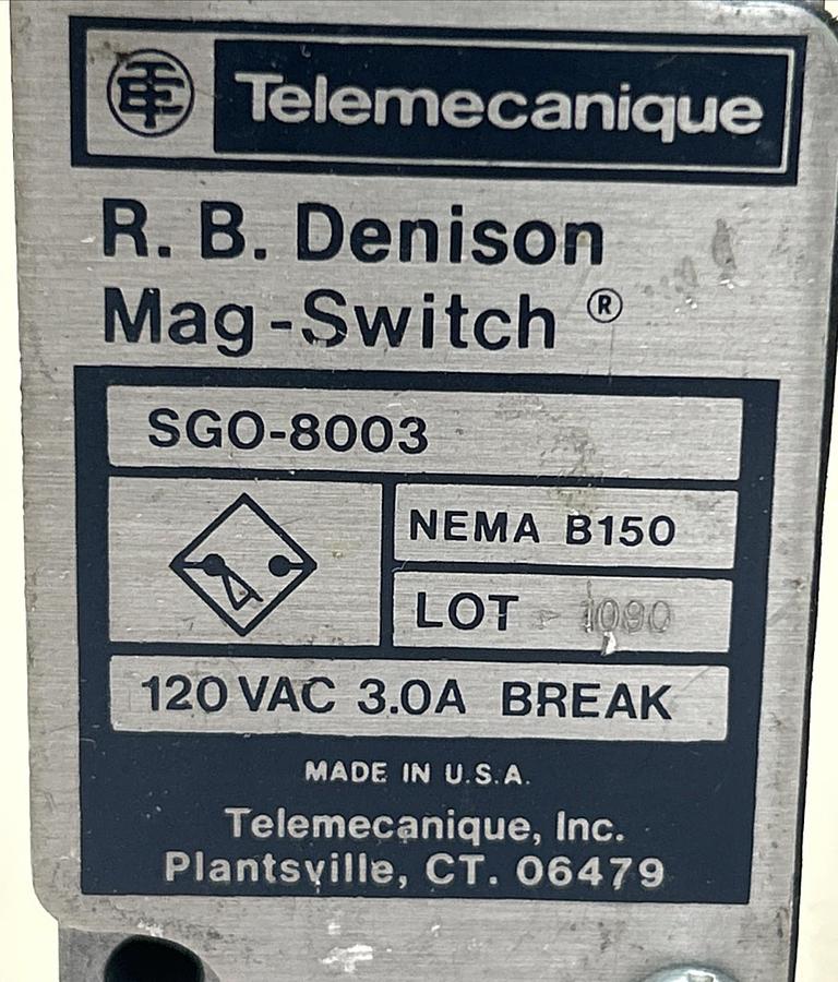 Used TELEMECANIQUE RB DENISON,SGO-8003,MAGNETIC PROXIMITY SENSOR