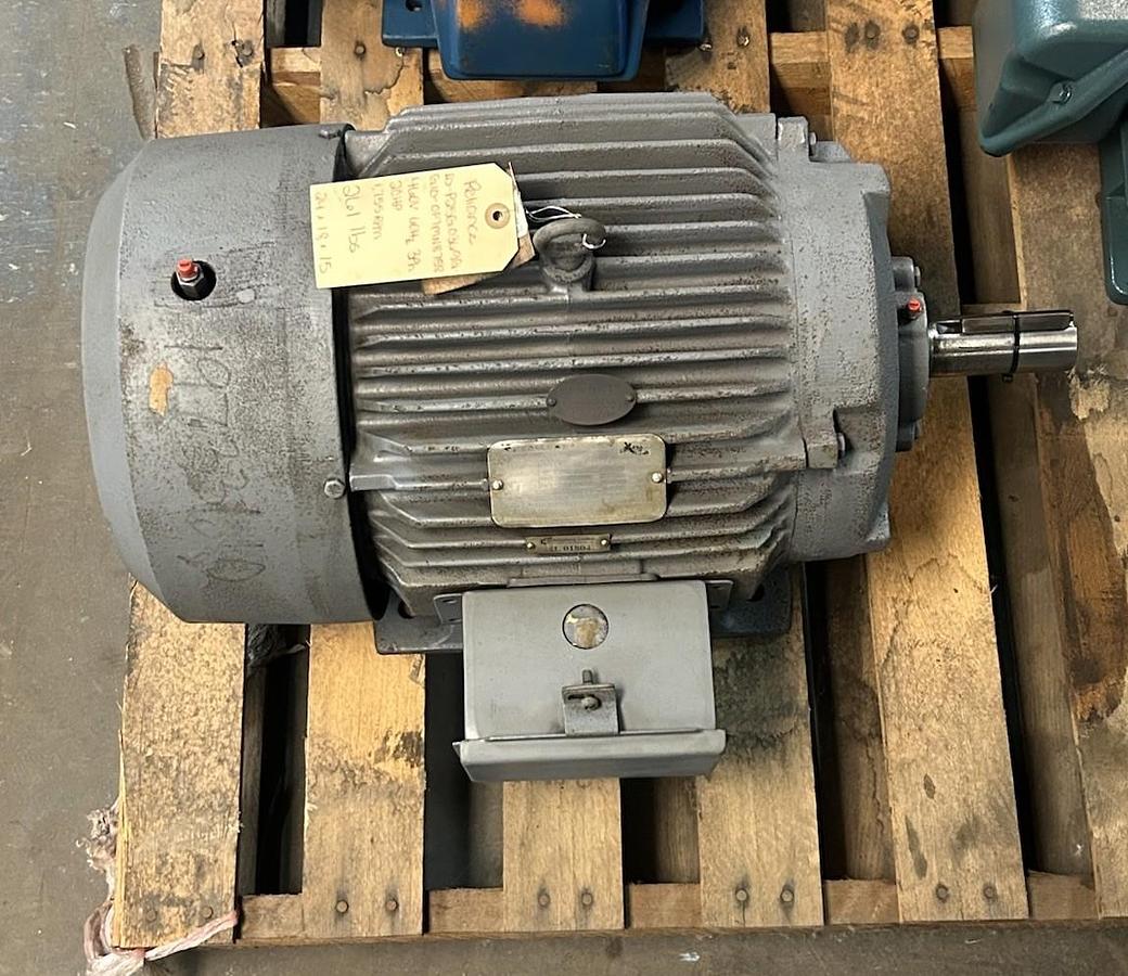 Used RELIANCE,P25G0369G-G10-OP7MN8758,MOTOR 20HP 1755RPM 460V 3PH 256T FR