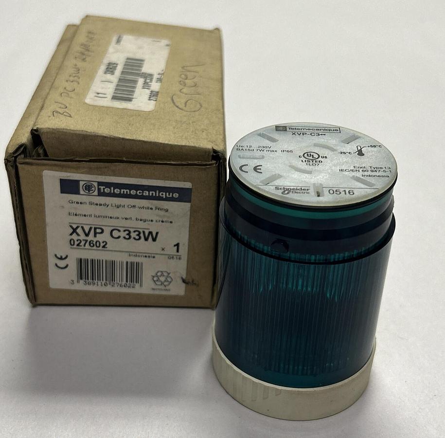 Used TELEMECANIQUE,XVP-C33W,GREEN STEADY LIGHT NEW