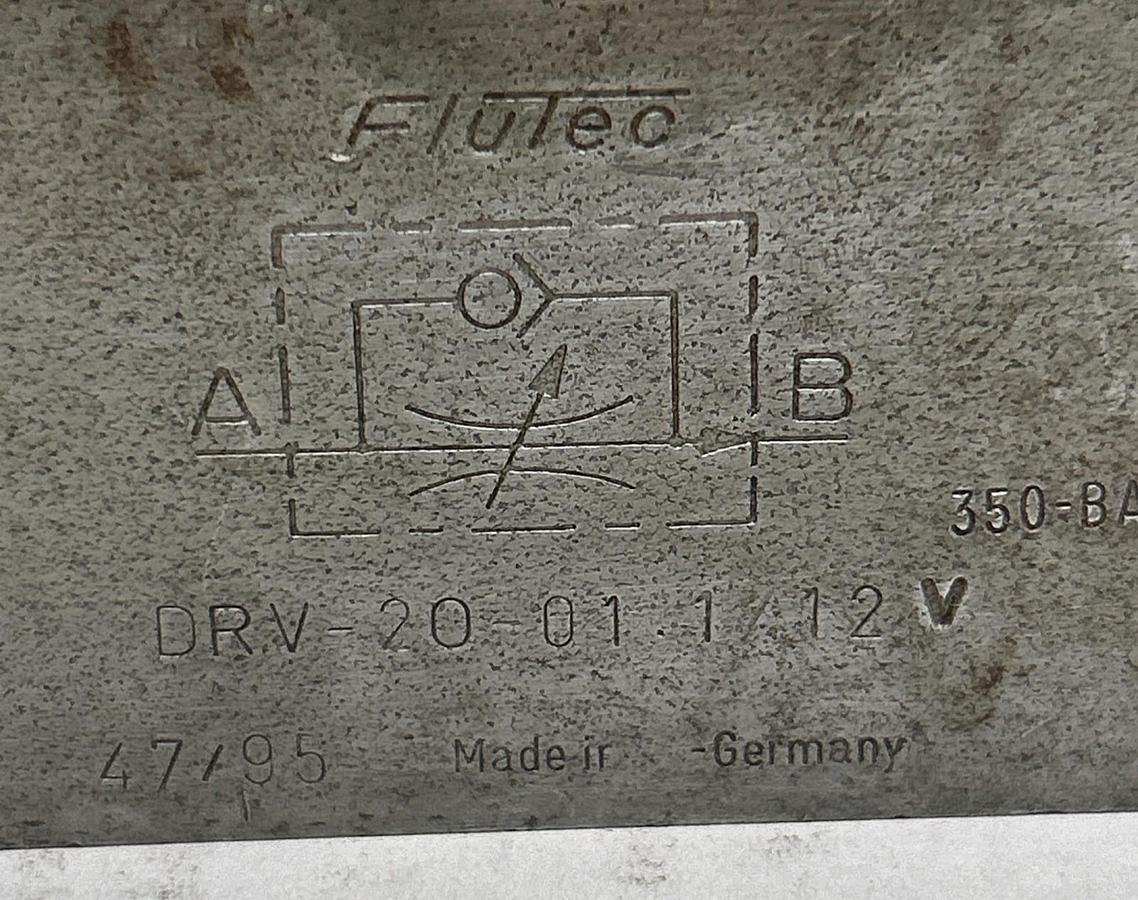 Used FLUTEC,DRV-20-01.1,FLOW CONTROL CHECK VALVE