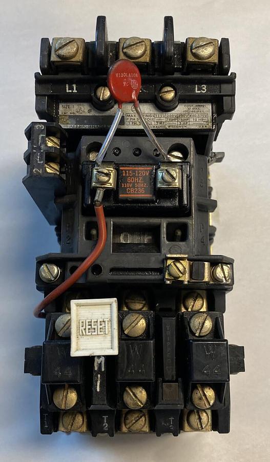 Used Allen-Bradley,509-BOD,Series B Size 1 Motor Starter 27AMP 600V 3 Pole