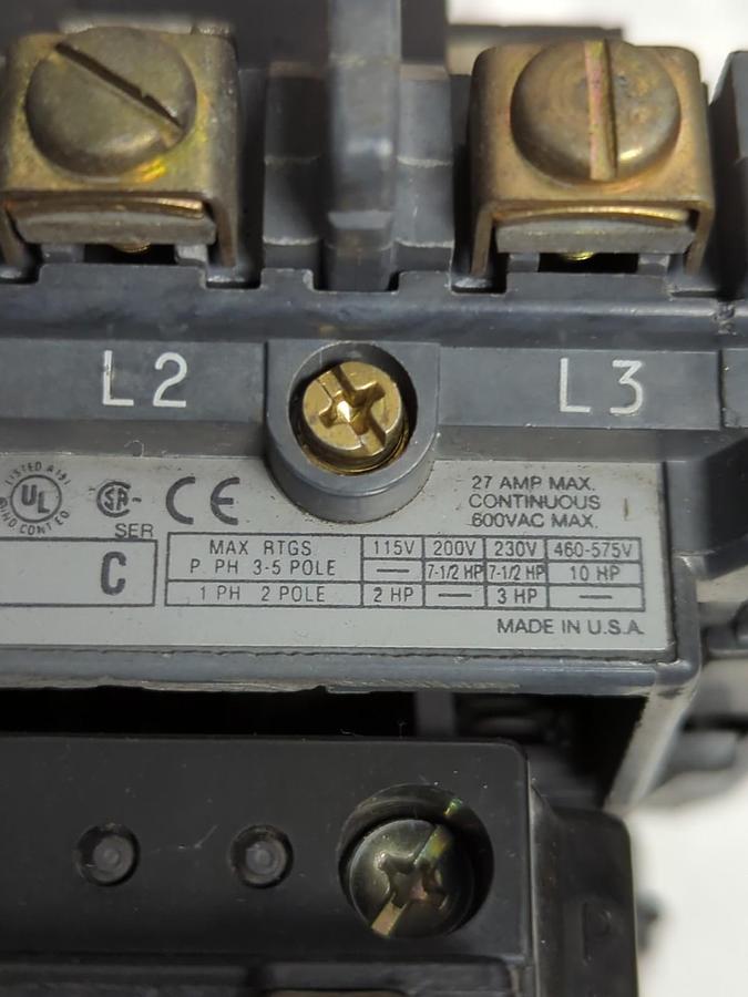 Used ALLEN BRADLEY,505-BOD,REVERSING MOTOR STARTER SIZE 1 SER C PRE-OWNED