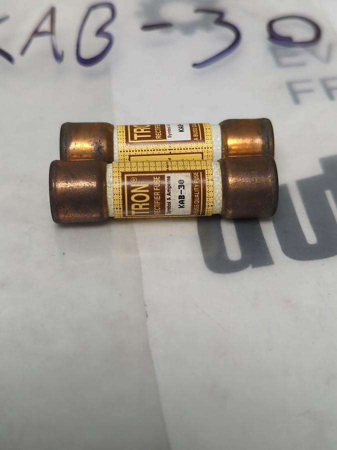 COOPER BUSSMANN,KAB-30,RECTIFIER 30 AMP FUSE LOT OF 2 NOS