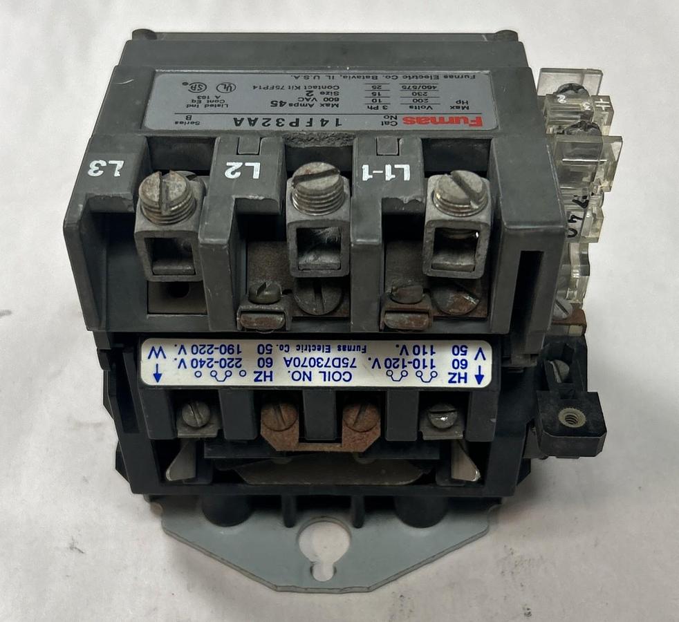 Used FURNAS,14FP32AA,STARTER SIZE 2 45A 600V 110/120V COIL