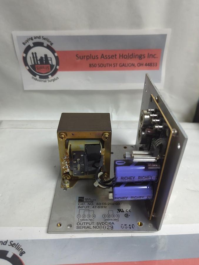 Used SOLA,83-05-260-03,POWER SUPPLY IN 47-63HZ OUT 5VDC/6A PRE-OWNED