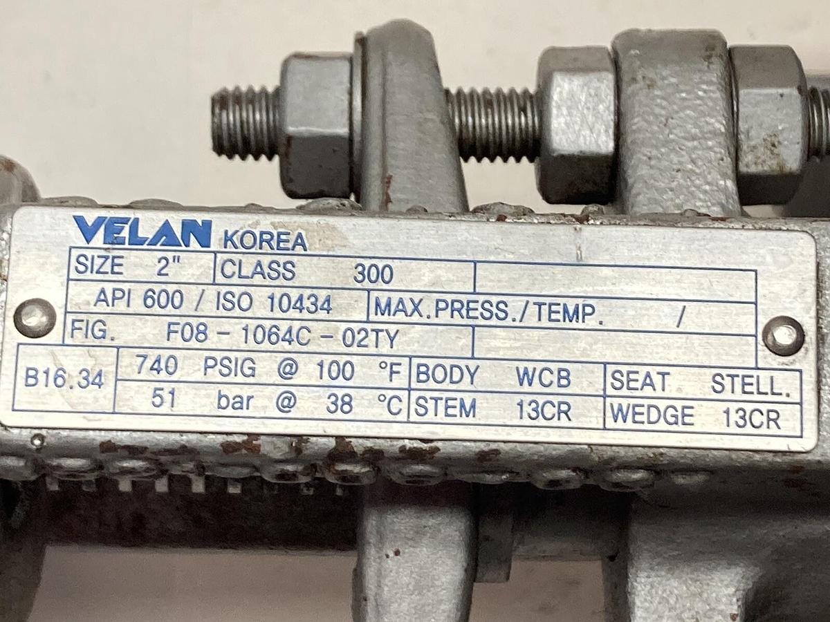 Velan,F08-1064C-02TY,Class 300 Size 2 Inch Gate Valve 2-300 WCB