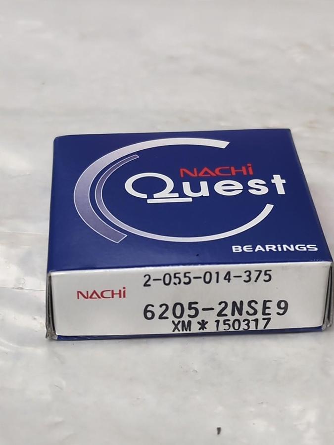 NACHI,6205-2NSE9,RUBBER SEALED BALL BEARING 25X52X15MM LOT OF 2 SEALED BOXES NOS
