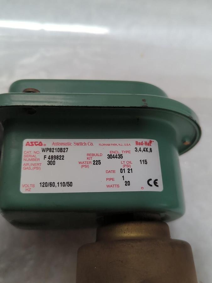 ASCO,WP8210B27,SOLENOID VALVE 20 WATT 120/110V 60/50HZ NOS