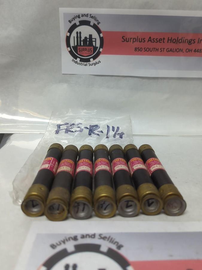 Used COOPER BUSSMANN,FRS-R-1-1/4,FUSETRON 1-1/4 AMP FUSE LOT OF 7 PRE-OWNED