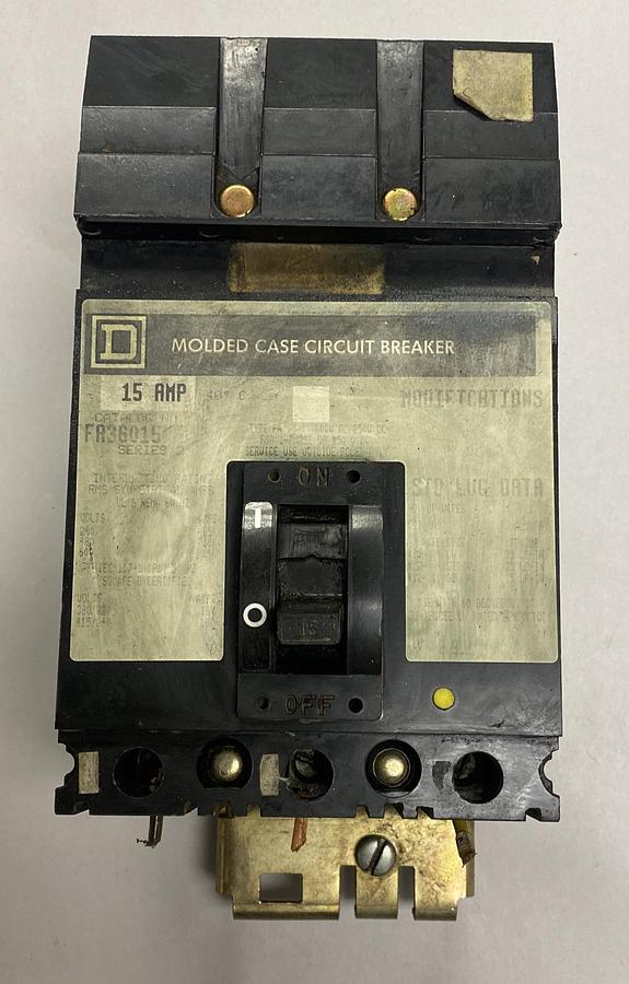 Used Square D,FA36015,I-Line Circuit Breaker 15A 600V 3P