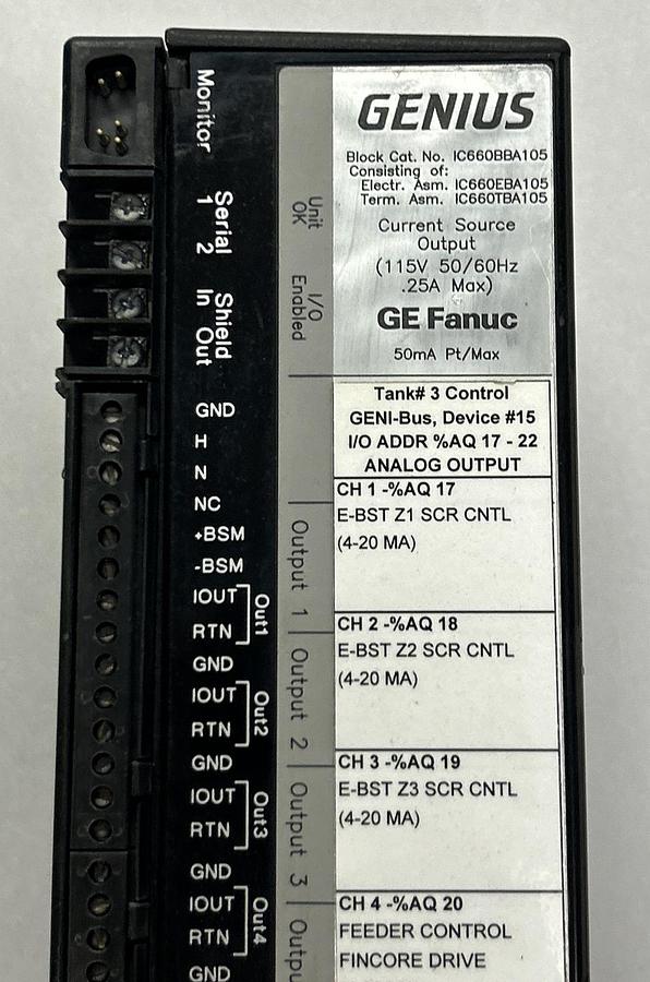 Used GE FANUC,IC660BBA105,GENIUS BLOCK I/O MODULE