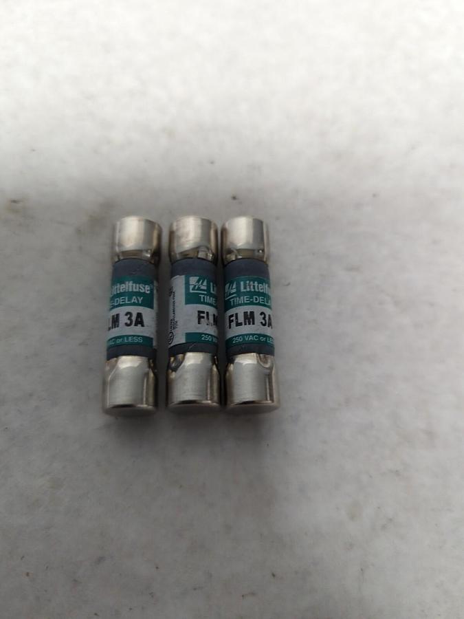 Used LITTELFUSE,FLM3A,TIME-DELAY 3 AMP FUSE LOT OF 3 PRE-OWNED