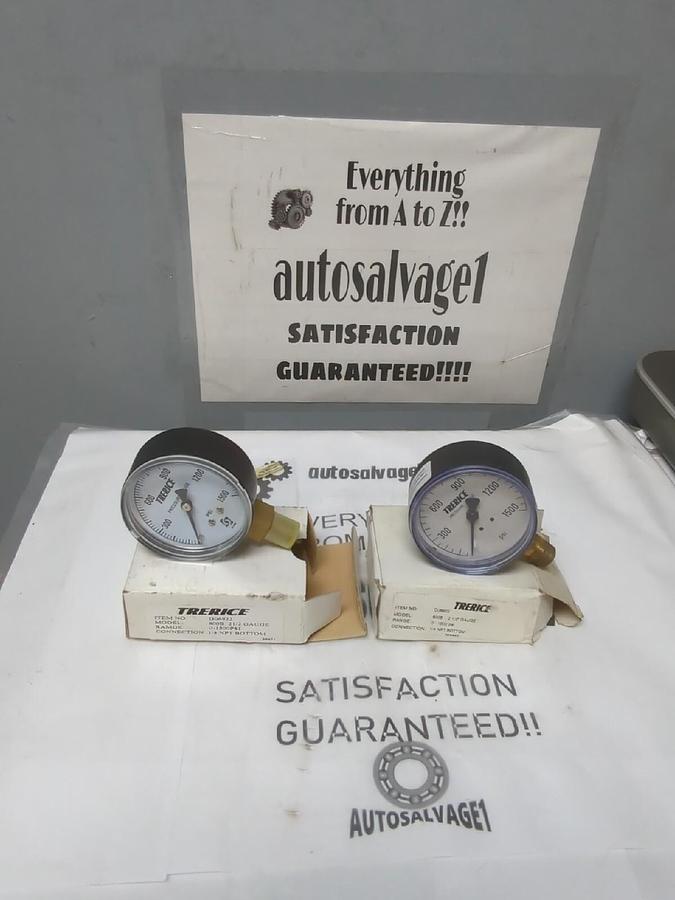 TRERICE,D06922, MODEL 800B  2-1/2 IN GAUGE 0-1500PSI  1/4 IN NPT BOTTOM LOTOF 2