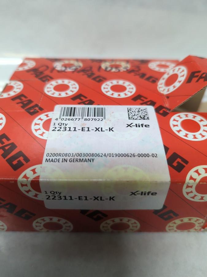 FAG,22311-E1-XL-K,SPHERICAL ROLLER BEARING 80X170X58MM NOS