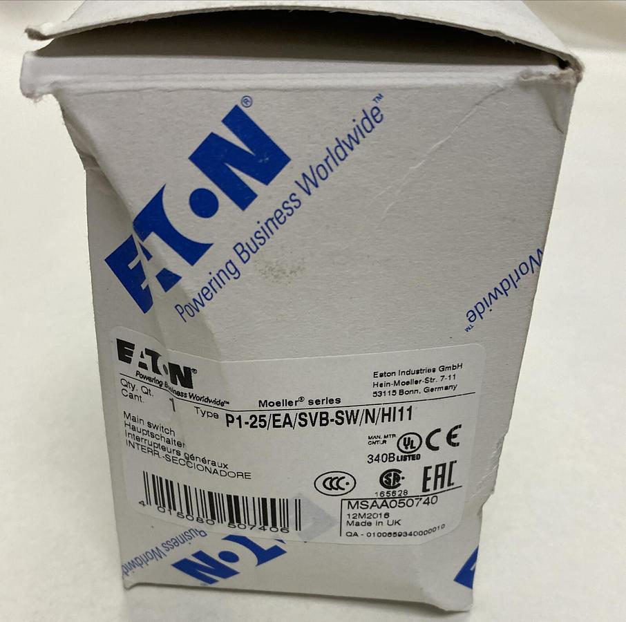 Used EATON,P1-25/EA/SVB-SW,MAIN SWITCH NEW