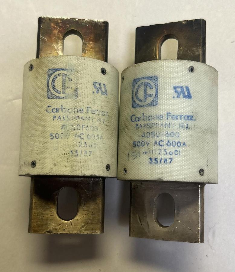 Used FERRAZ,A050F600,FUSE 600A 500V LOT OF 2