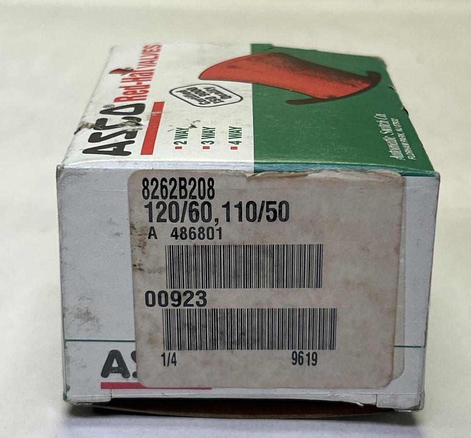 ASCO,8262B208,SOLENOID VALVE 1/4INCH 110/120V NOS