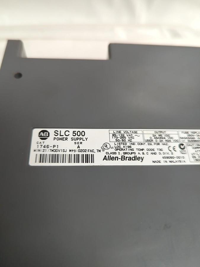 Used ALLEN BRADLEY,1747-P1,SERIES A POWER SUPPLY 24VDC 120/240VAC PRE-OWNED