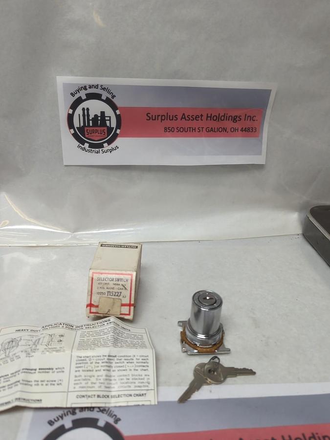 CUTLER-HAMMER,T15227,SELECTOR SWITCH KEY OPER 3-POS CAM 2 NOS