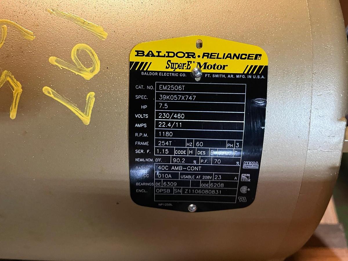 BALDOR,EM2506T,SUPER E ELECTRIC MOTOR 7.5HP 1180RPM 3PH 254T