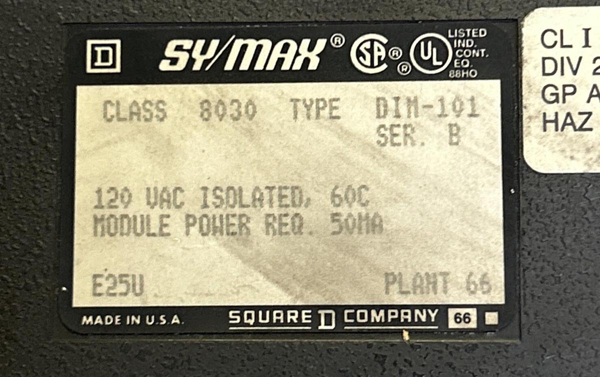 Used SQUARE D,8030-DIM-101,DELUXE INPUT MODULE