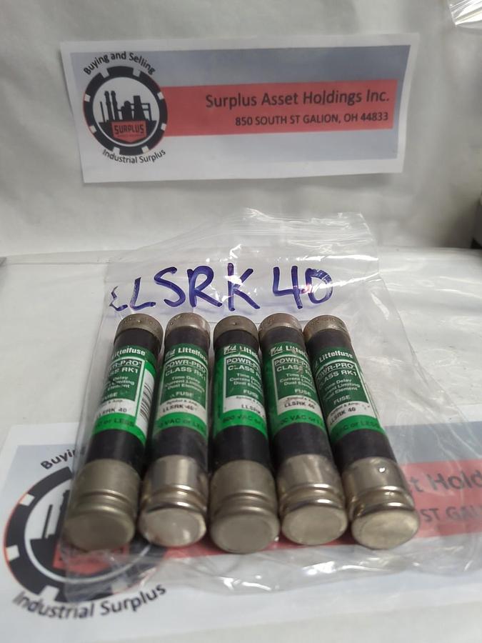 Used LITTELFUSE,LLSRK40,PWR-PRO 40 AMP FUSE LOT OF 5 PRE-OWNED